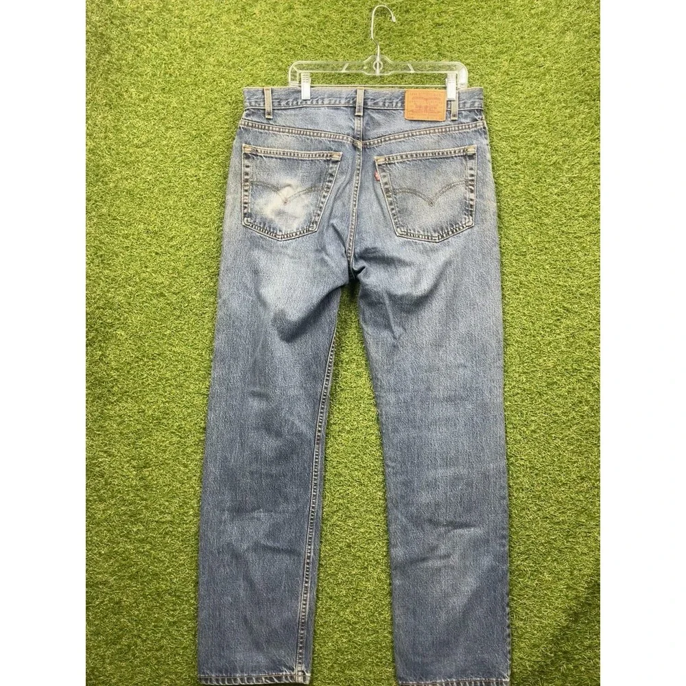 Vintage 90s Levis 505 Jeans Mens 38x34 Red Tab Straight Leg Medium Wash 1999